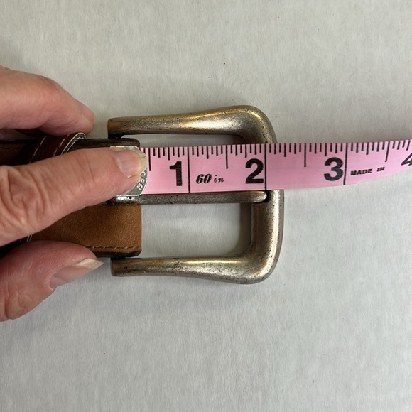 JUSTIN CLASSIC MENS BROWN WESTERN 166BO LEATHER BELT MADE IN USA SZ 34 - Picture 12 of 15